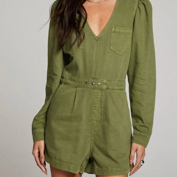 Sami Sphagnum Romper, Olive Green - Picture 1 of 4